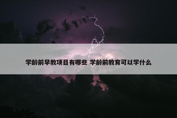 学龄前早教项目有哪些 学龄前教育可以学什么