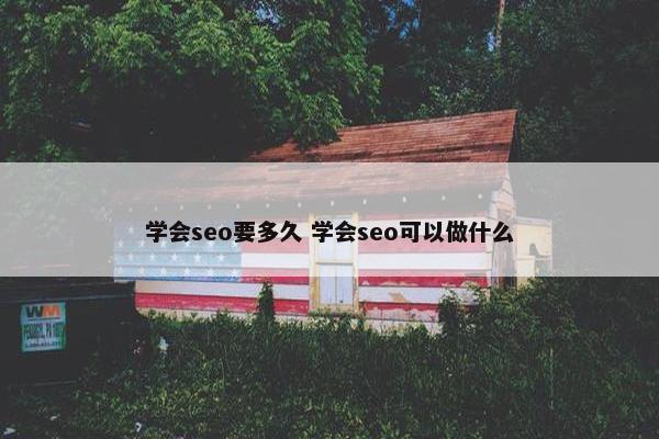 学会seo要多久 学会seo可以做什么