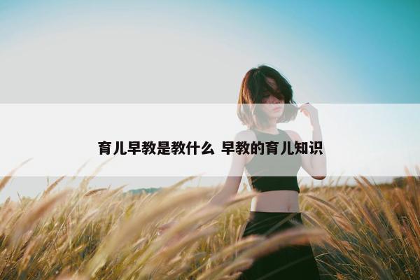 育儿早教是教什么 早教的育儿知识