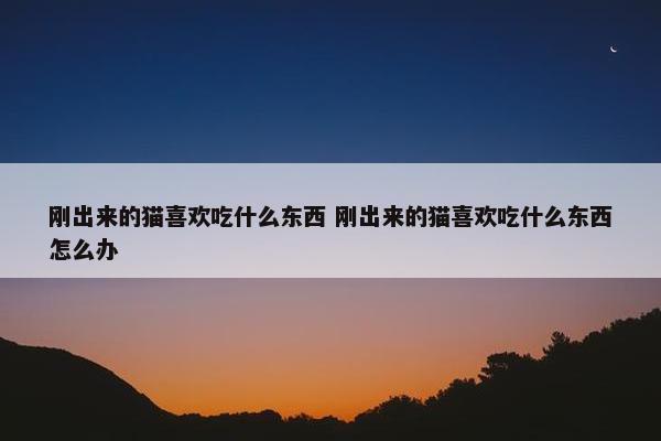 刚出来的猫喜欢吃什么东西 刚出来的猫喜欢吃什么东西怎么办