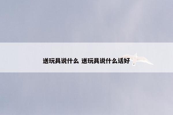 送玩具说什么 送玩具说什么话好