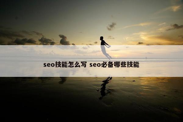 seo技能怎么写 seo必备哪些技能