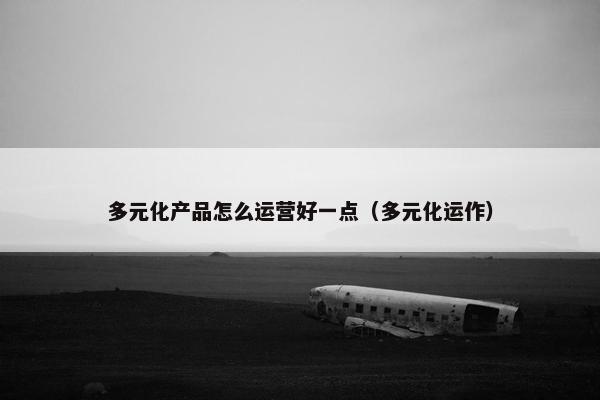 多元化产品怎么运营好一点（多元化运作）