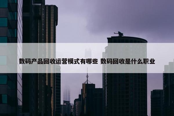 数码产品回收运营模式有哪些 数码回收是什么职业