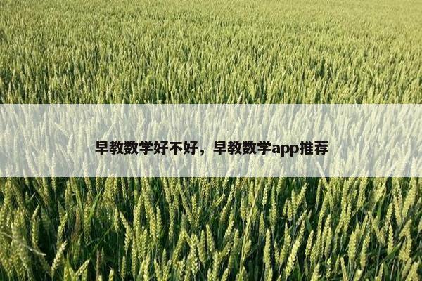 早教数学好不好，早教数学app推荐