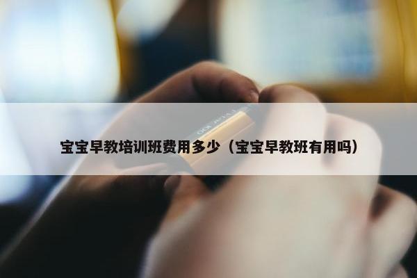 宝宝早教培训班费用多少（宝宝早教班有用吗）