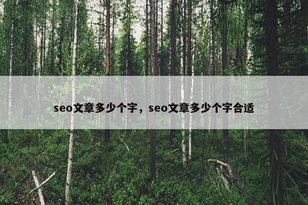 seo文章多少个字，seo文章多少个字合适