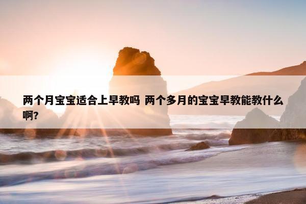 两个月宝宝适合上早教吗 两个多月的宝宝早教能教什么啊?