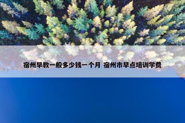 宿州早教一般多少钱一个月 宿州市早点培训学费