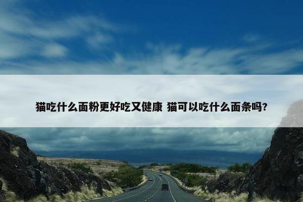 猫吃什么面粉更好吃又健康 猫可以吃什么面条吗?