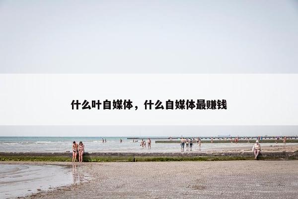 什么叶自媒体，什么自媒体最赚钱