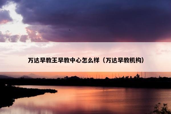 万达早教王早教中心怎么样（万达早教机构）