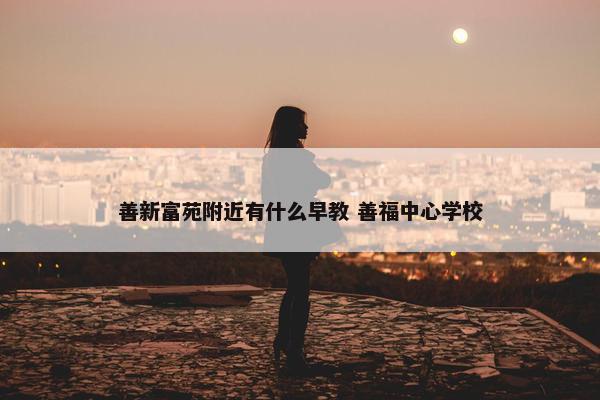 善新富苑附近有什么早教 善福中心学校