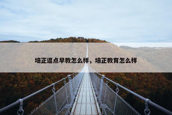 培正逗点早教怎么样，培正教育怎么样