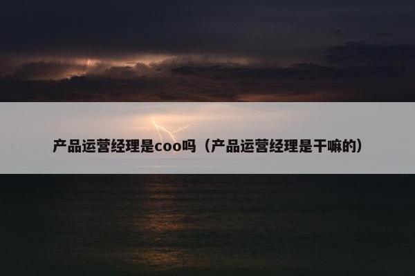 产品运营经理是coo吗（产品运营经理是干嘛的）