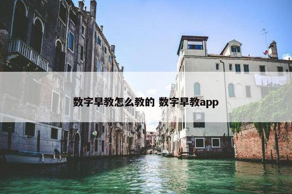 数字早教怎么教的 数字早教app