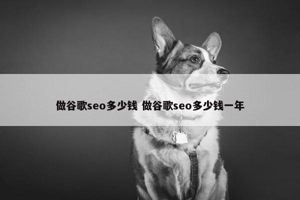 做谷歌seo多少钱 做谷歌seo多少钱一年