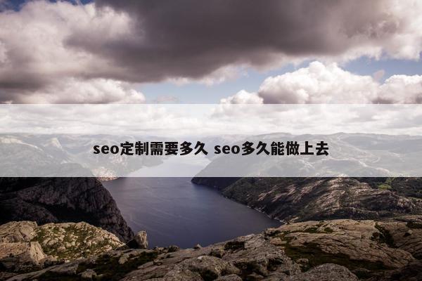 seo定制需要多久 seo多久能做上去