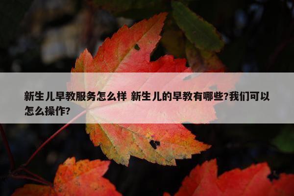 新生儿早教服务怎么样 新生儿的早教有哪些?我们可以怎么操作?