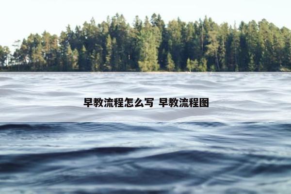 早教流程怎么写 早教流程图