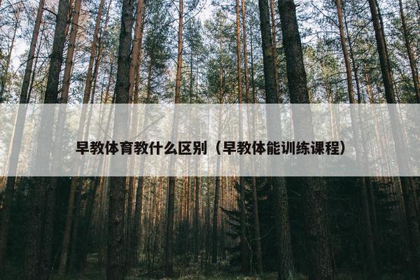 早教体育教什么区别（早教体能训练课程）