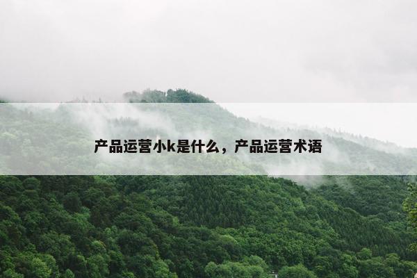 产品运营小k是什么，产品运营术语