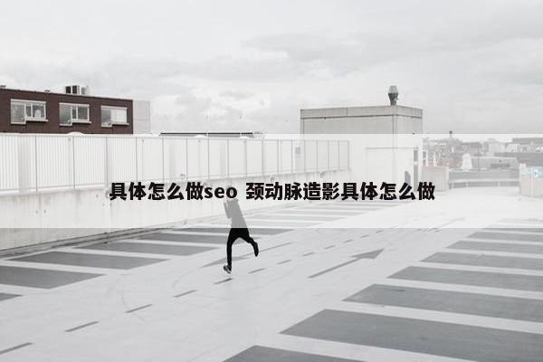 具体怎么做seo 颈动脉造影具体怎么做