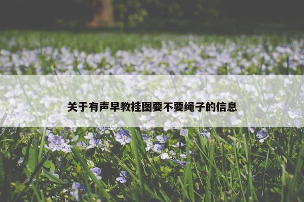 关于有声早教挂图要不要绳子的信息