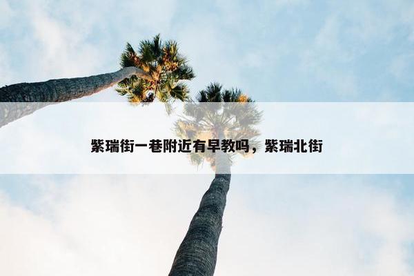 紫瑞街一巷附近有早教吗，紫瑞北街