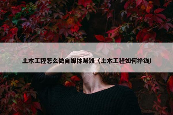 土木工程怎么做自媒体赚钱（土木工程如何挣钱）