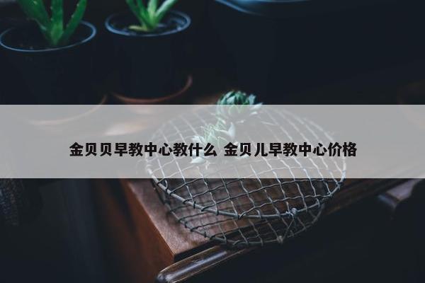 金贝贝早教中心教什么 金贝儿早教中心价格