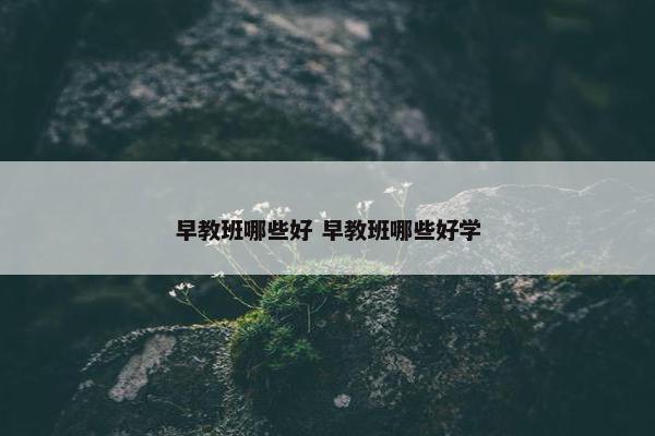 早教班哪些好 早教班哪些好学