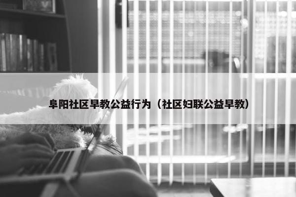 阜阳社区早教公益行为（社区妇联公益早教）