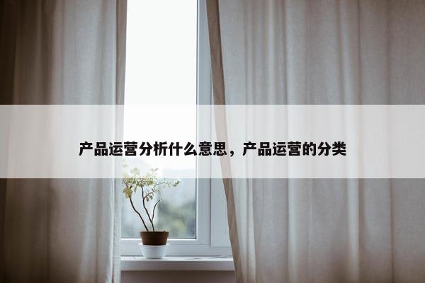 产品运营分析什么意思，产品运营的分类