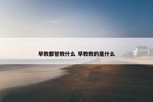 早教都管教什么 早教教的是什么