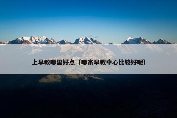 上早教哪里好点（哪家早教中心比较好呢）