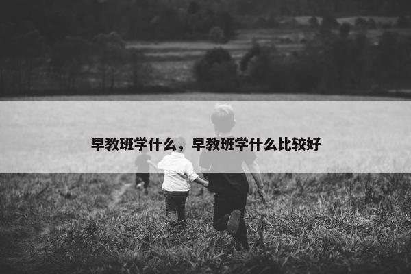 早教班学什么，早教班学什么比较好