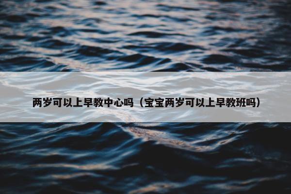 两岁可以上早教中心吗（宝宝两岁可以上早教班吗）