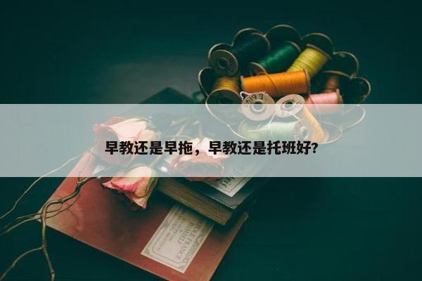 早教还是早拖，早教还是托班好?