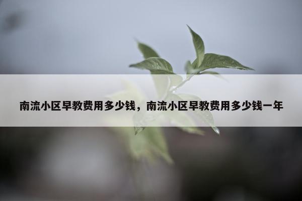 南流小区早教费用多少钱，南流小区早教费用多少钱一年