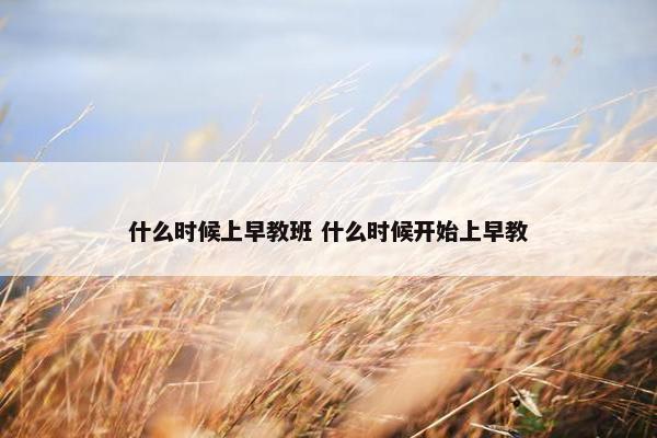 什么时候上早教班 什么时候开始上早教