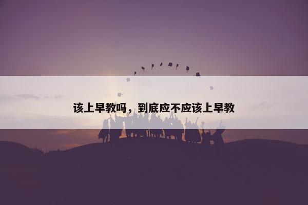 该上早教吗，到底应不应该上早教