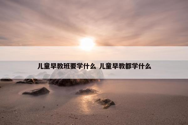 儿童早教班要学什么 儿童早教都学什么