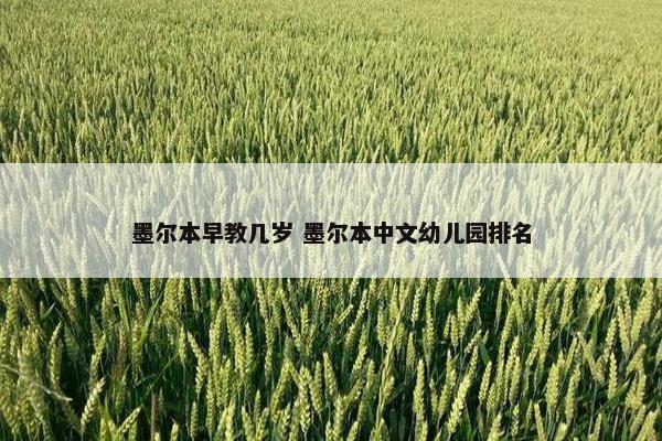 墨尔本早教几岁 墨尔本中文幼儿园排名