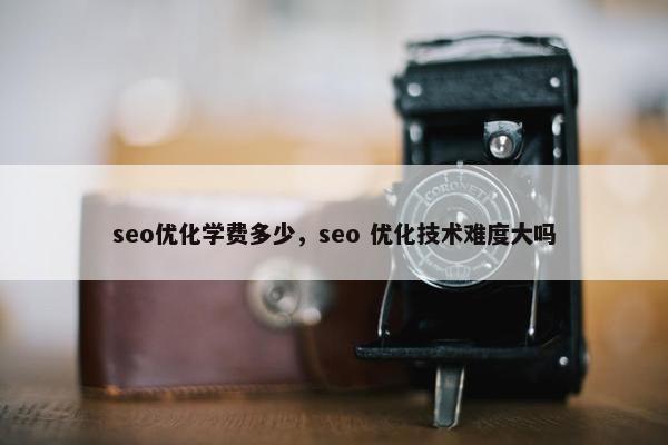 seo优化学费多少，seo 优化技术难度大吗