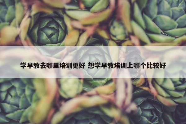 学早教去哪里培训更好 想学早教培训上哪个比较好