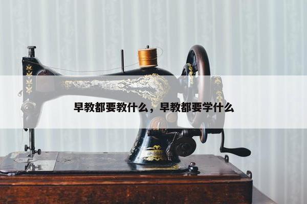 早教都要教什么，早教都要学什么