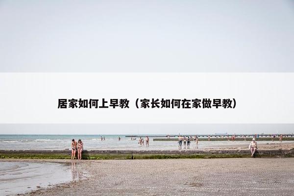 居家如何上早教（家长如何在家做早教）