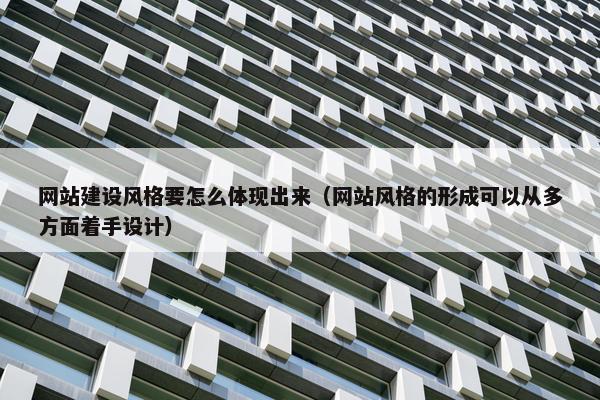 网站建设风格要怎么体现出来（网站风格的形成可以从多方面着手设计）