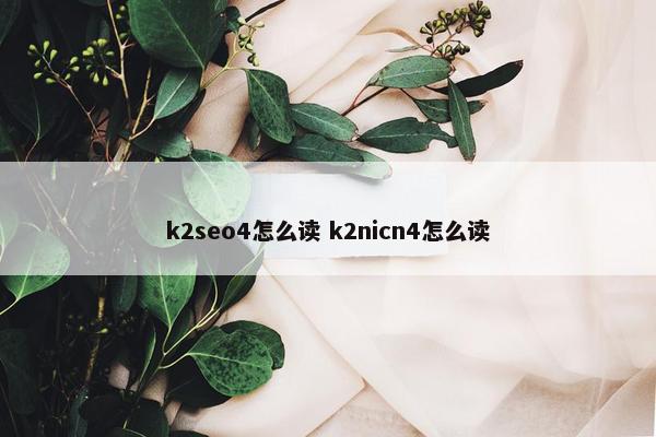 k2seo4怎么读 k2nicn4怎么读